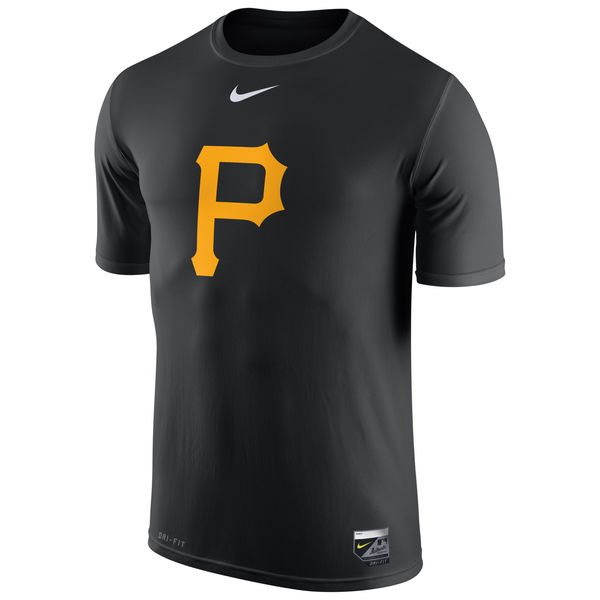 MLB Men Pittsburgh Pirates Nike Authentic Collection Legend Logo 1.5 Performance TShirt Black